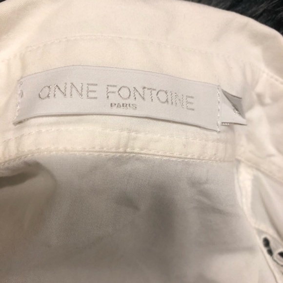 Anne Fontaine Poplin White Blouse Cutout Detail s6 - Picture 3 of 3